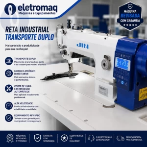 Maquina Costura Reta Transporte Duplo Eletrônica JUKI JIN-NA11-UT Revisada 