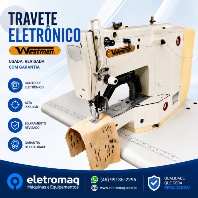 Maquina Travete Eletrônico Industrial Motor Direct Driver Westman Revisado 