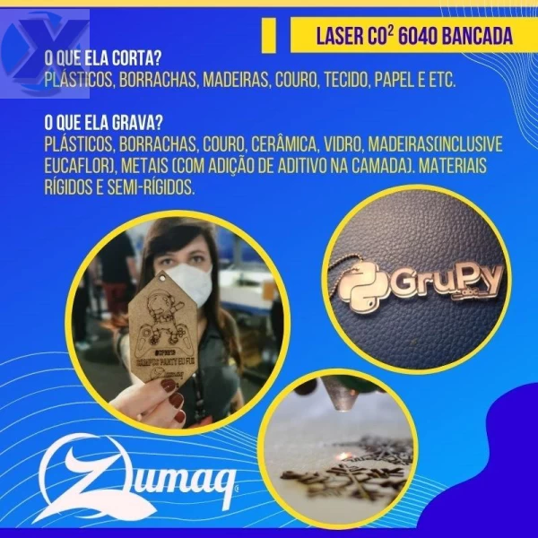 Laser Co2 Corte Gravação 6040 50W - Compacta