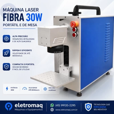 Fiber Laser Para Gravação Metal c/ Bancada 200x200mm Potencia Compacta 30w