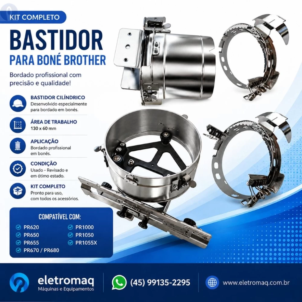Conjunto Para Bordar Boné Fechado Brother linha PR Completo (Usado)