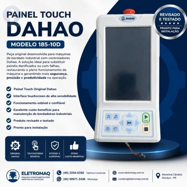 Painel Touch Para Maquina de Bordado Dahao Modelo 185-10D Revisado