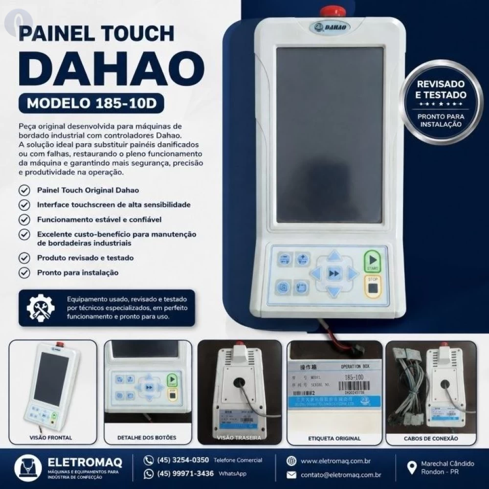 Painel Touch Para Maquina de Bordado Dahao Modelo 185-10D Revisado