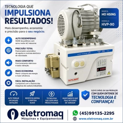 Motor Eletrônico c/ Parada de Agulha c/ Correia Ho Hsing HVP-90 Revisado