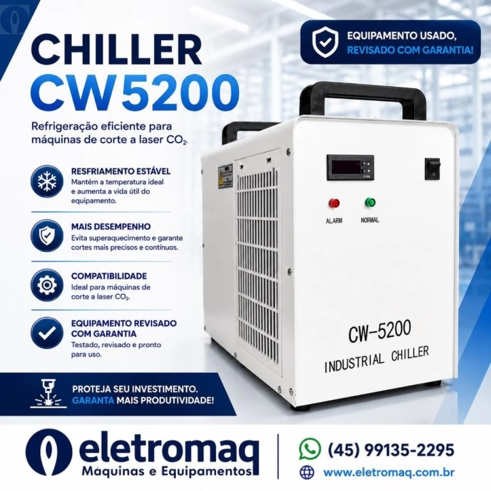 Chiller Para Maquinas de Corte a Laser C02 Modelo CW5200 Revisado 