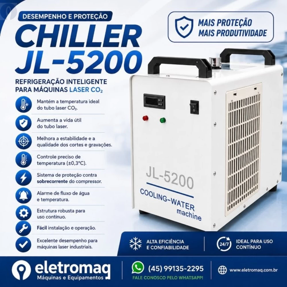 Chiller Para Maquinas de Corte a Laser C02 Modelo JL5200-220V
