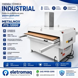 Prensa Térmica Sublimação Total Metalnox PTS-12000 1000x1400mm