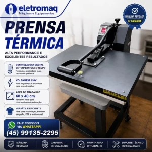 Prensa Térmica Manual Sublimação 400 x 600mm 110V Revisada 