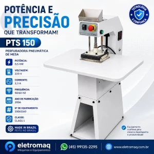 Prensa Térmica Pneumática p/ Etiquetas Termocolantes e DTF Metalnox PTS-150